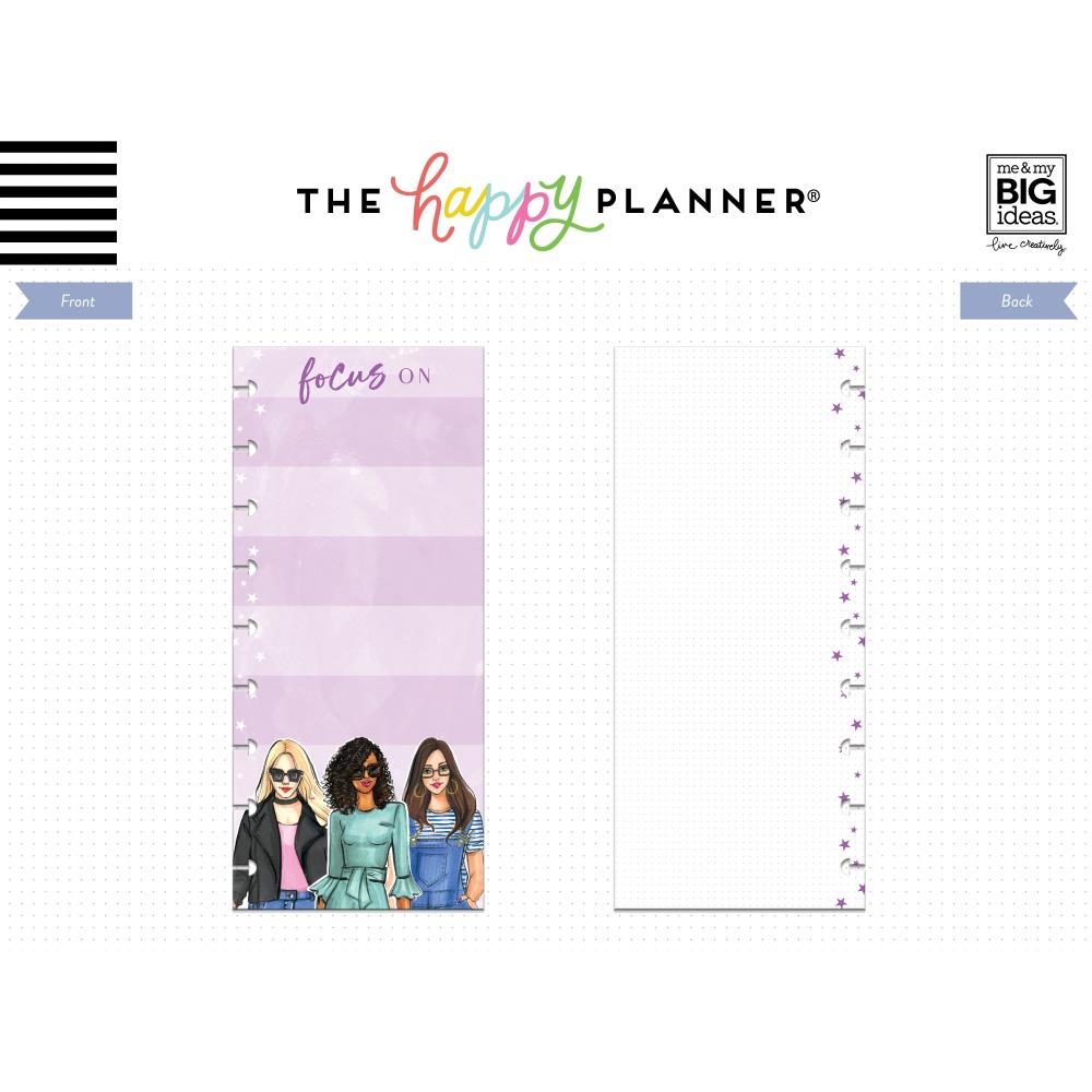 Happy Planner X Focus On Fill Paper Half / Hojas de Repuesto para Agenda Happy Planner
