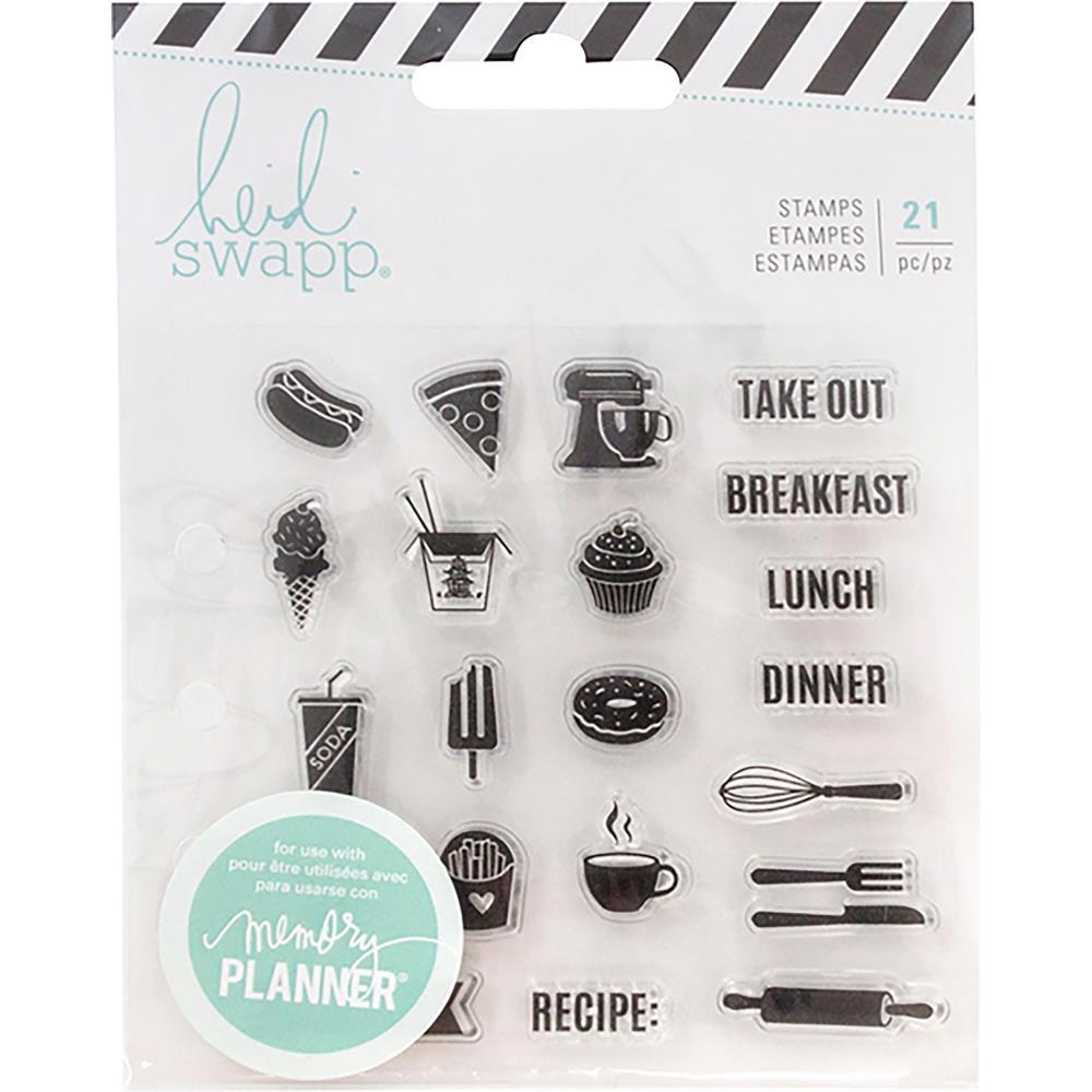 Memory Planner Clear Stamps Fresh Start Food / Sellos de Comida para Agenda Descontinuado Heidi Swapp