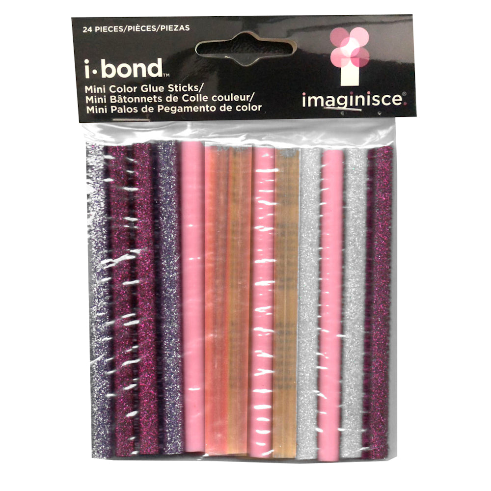 i-bond Mini Glue Sticks Glitter / Barras Pequeñas de Silicon con Brillitos