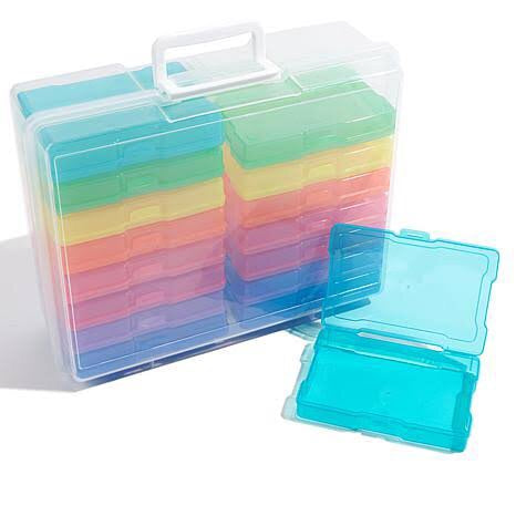 Translucent Plastic Storage / Organizador de Plástico con 16 cajitas