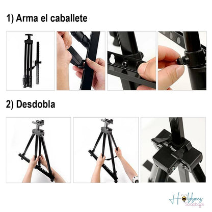 Metal Folding Easel / Caballete de Aluminio Negro Descontinuado hobbees