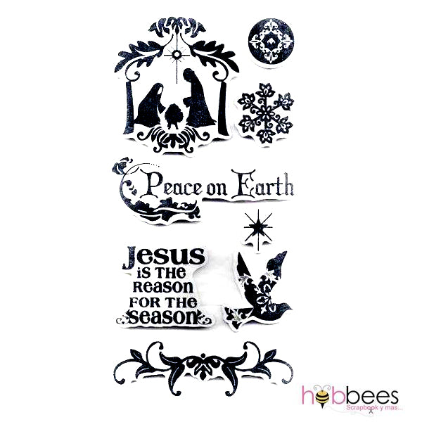 Sellos de Goma Cling Paz en la Tierra / Peace on Earth 182601 Descontinuado Recollections
