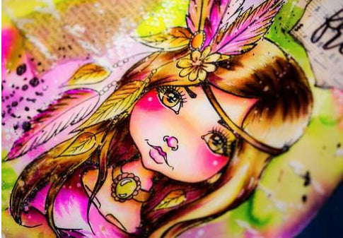 Cling Mounted Rubber Stamps Art Journal Fly Free / Sellos Cling Muñeca Descontinuado LDRS Creative