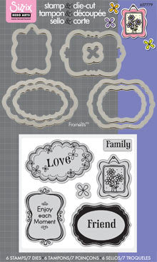 Love Messages Dies &amp; Stamps / Set de Suajes y Sellos Palabras de Amor Descontinuado Sizzix
