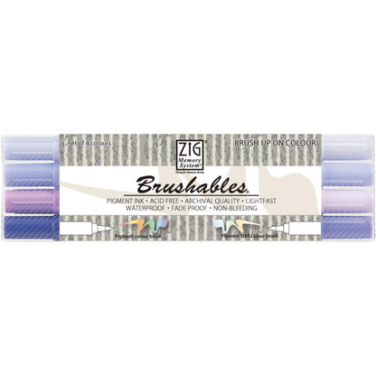 Brushables Dual-Tip Markers / Marcadores Doble Tono Punta Pincel Violetas Descontinuado Zig Memory System