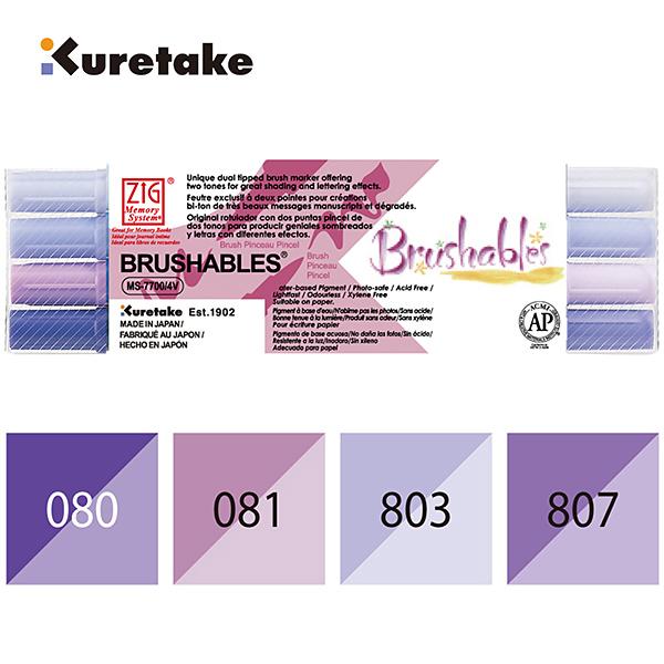 Brushables Dual-Tip Markers / Marcadores Doble Tono Punta Pincel Violetas Descontinuado Zig Memory System
