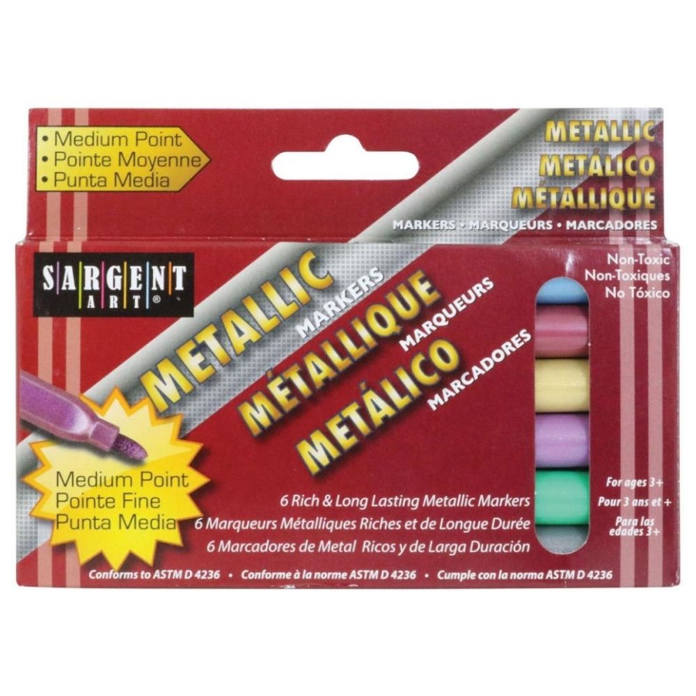 Liquid Metals Medium Point Markers / 6 Marcadores Metálicos Punta Media