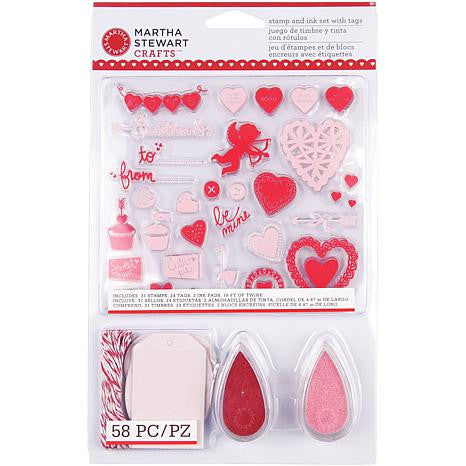 Stamp and Ink Set With Tags / Kit de Sellos san Valentin Descontinuado Martha Stewart