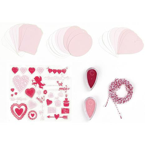 Stamp and Ink Set With Tags / Kit de Sellos san Valentin Descontinuado Martha Stewart