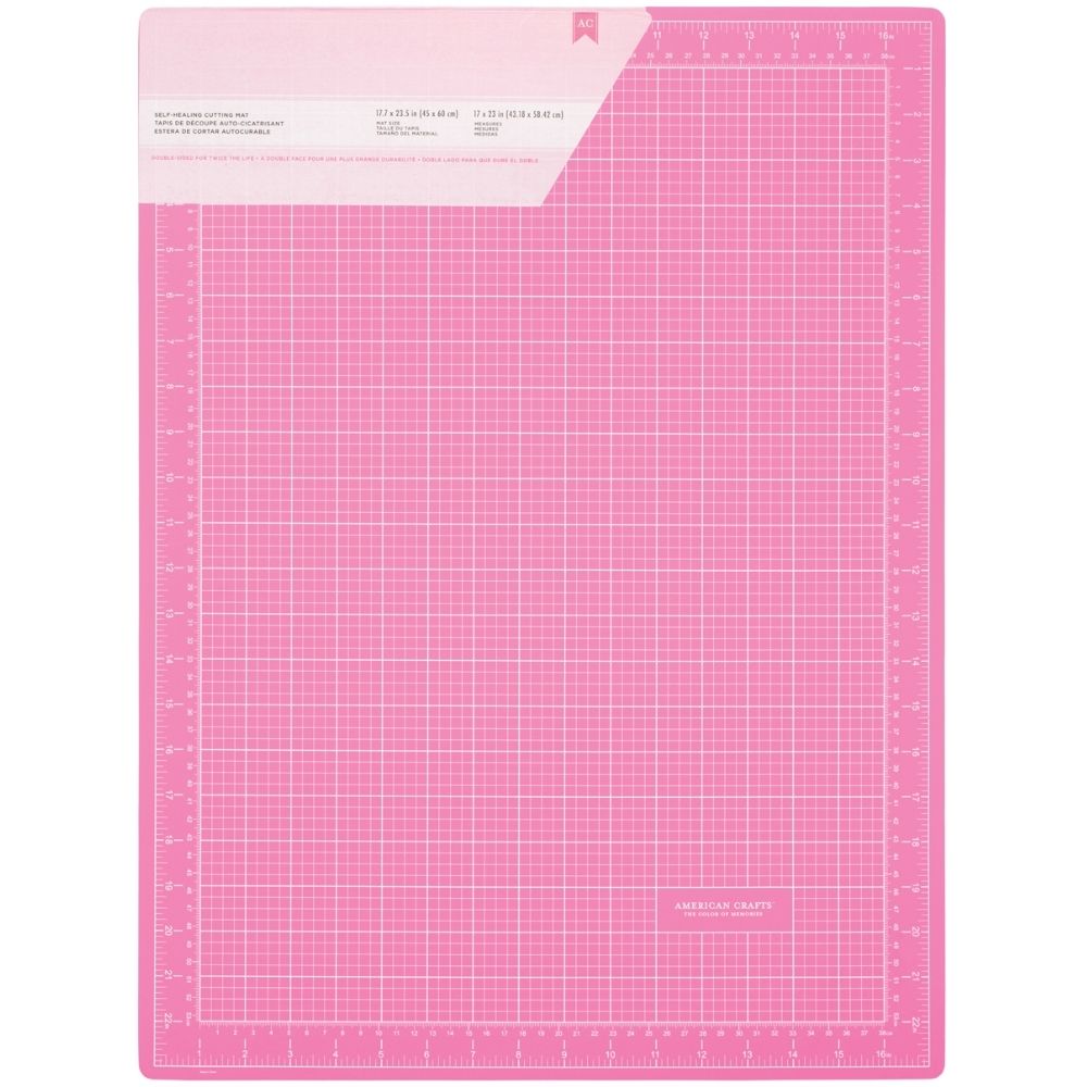 Double-Sided Self-Healing Cutting Mat 17x23 In / Tapete De Corte Autoreparador Rosa Tapetes, Mats American Crafts