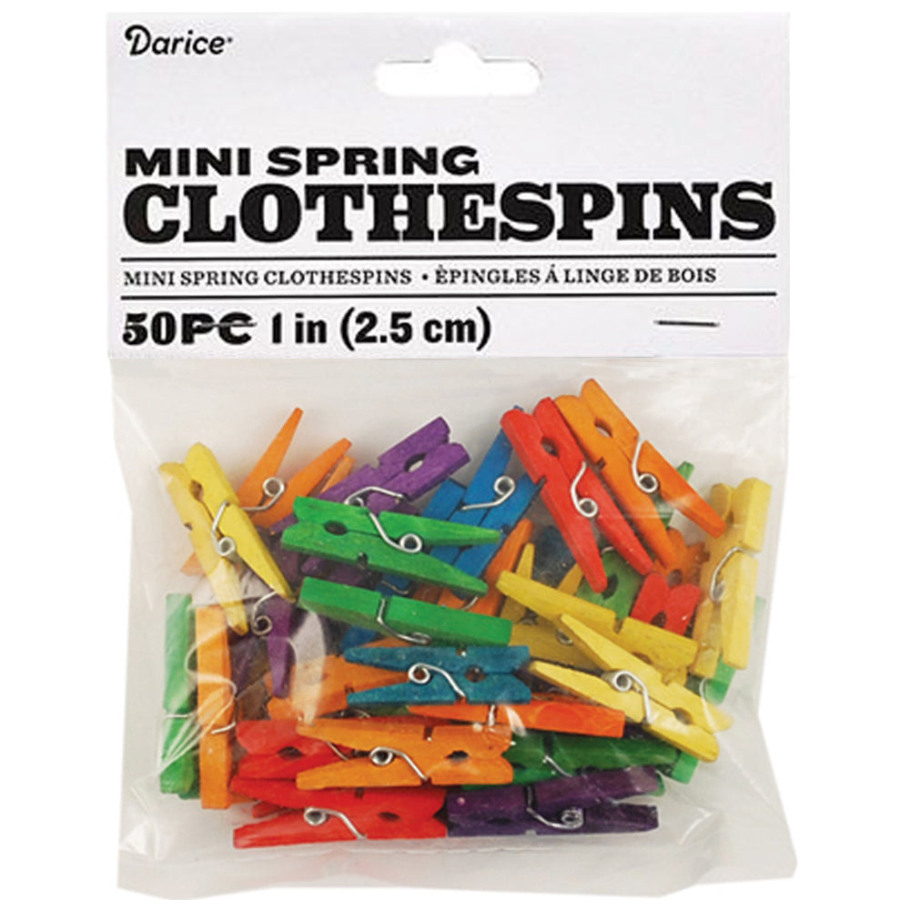Mini Spring Clothespins / Mini Pinzas de Madera Colores