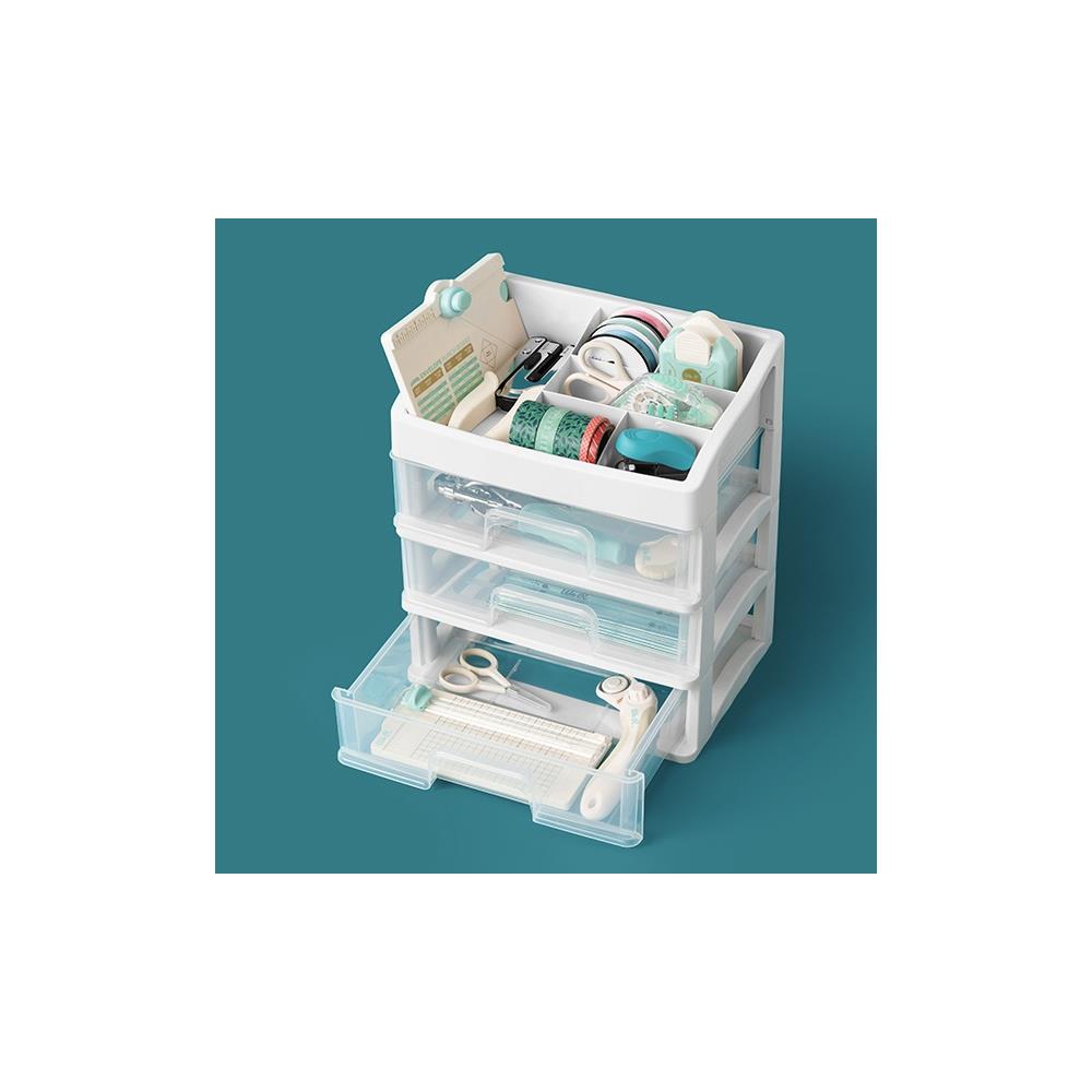 3-Drawer Plastic Storage / Organizador Blanco de 3 Niveles