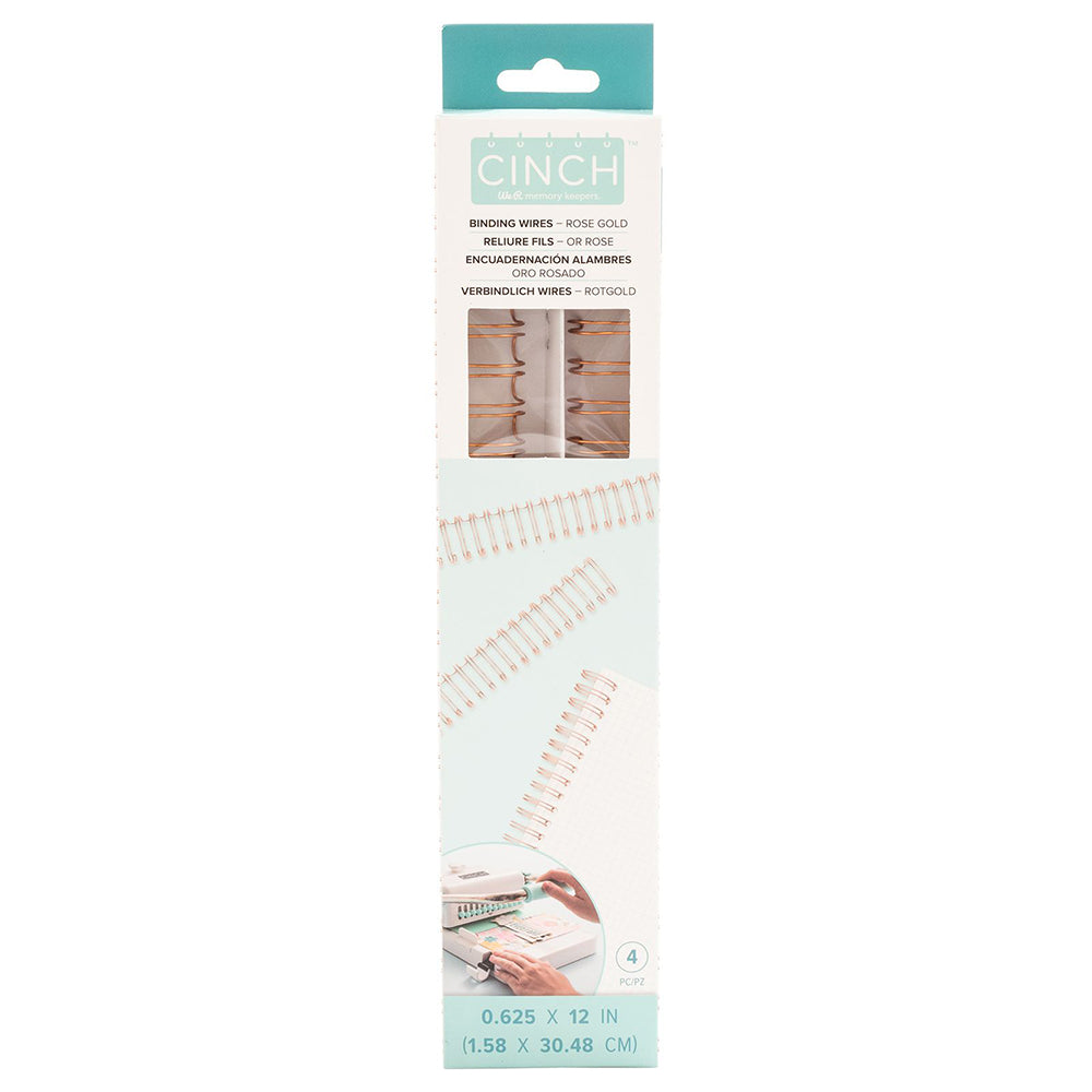 Cinch Wires Rose Gold 0.625" / 4 Arillos Metálicos Oro Rosa Arillos para Engargolar We R Memory Keepers