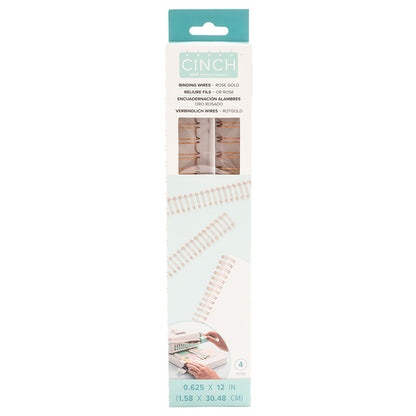 Cinch Wires Rose Gold 0.625" / 4 Arillos Metálicos Oro Rosa Arillos para Engargolar We R Memory Keepers