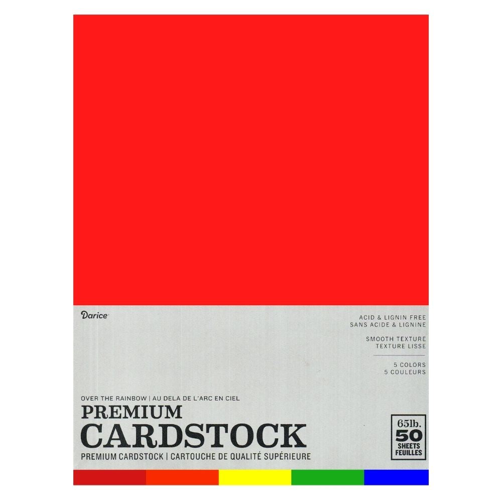 Over The Rainbow Cardstock  / 50 Hojas de Cartulina de Colores T. Carta