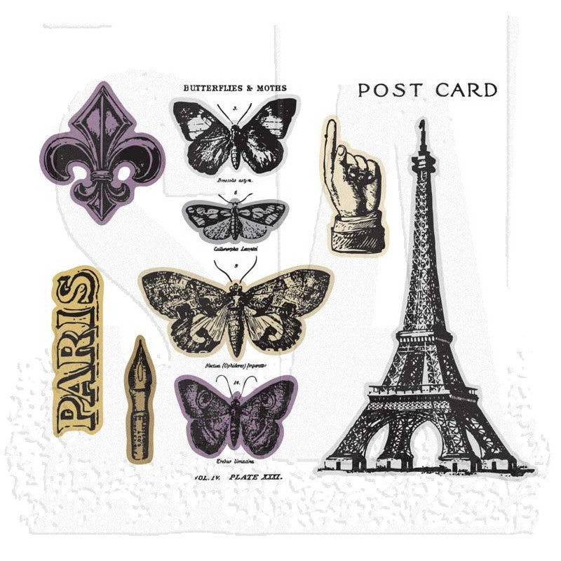 Set de Suajes y Sellos de Paris / French Flight Descontinuado Sizzix