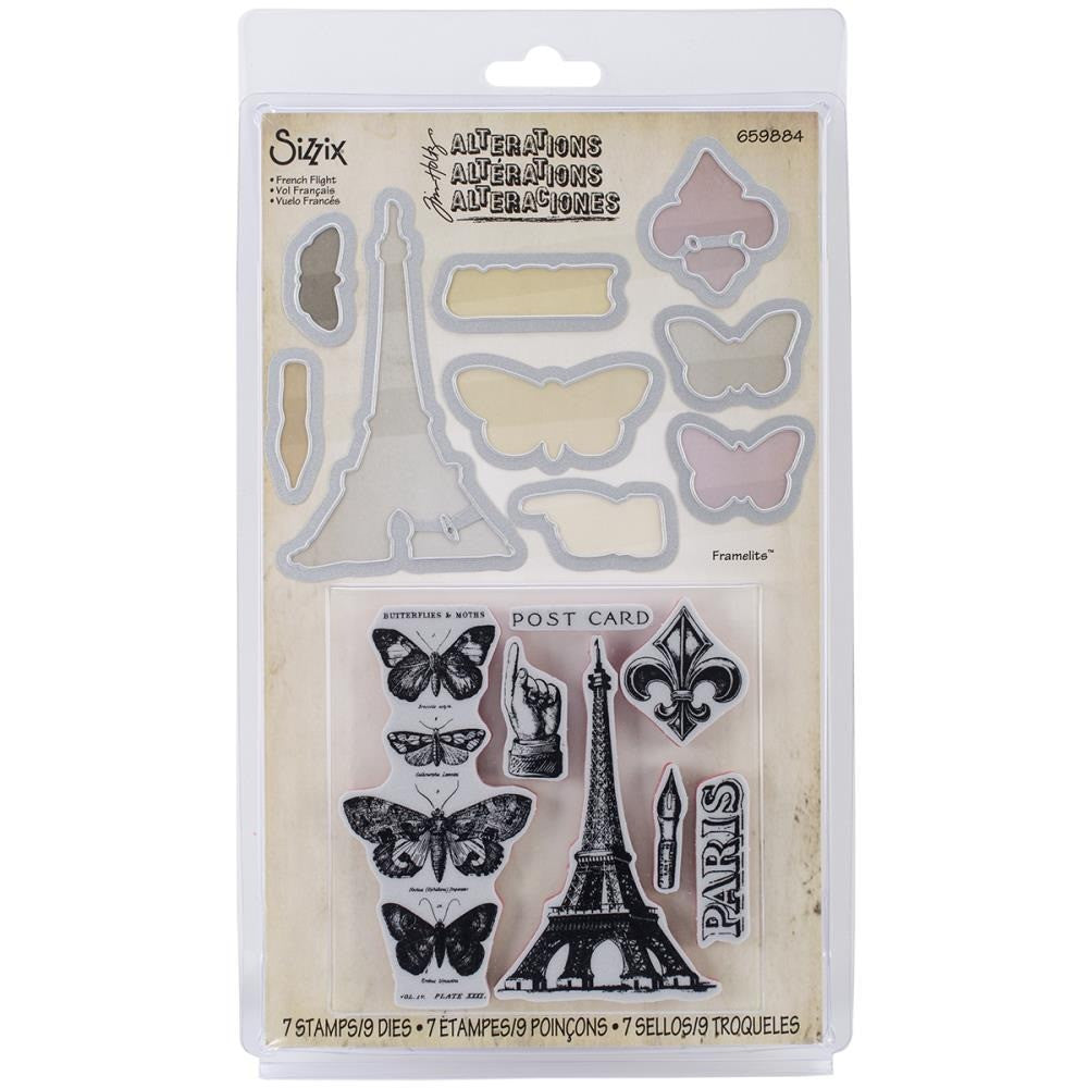 Set de Suajes y Sellos de Paris / French Flight Descontinuado Sizzix