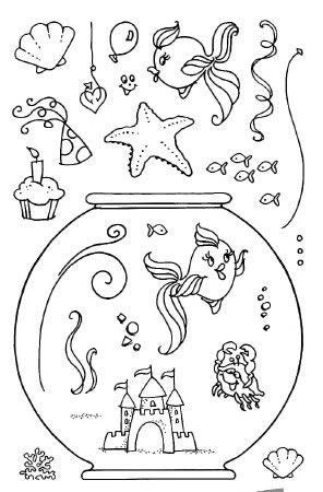 Sellos de Polímero Pecera / Sushi Bowl Party Descontinuado Stampendous