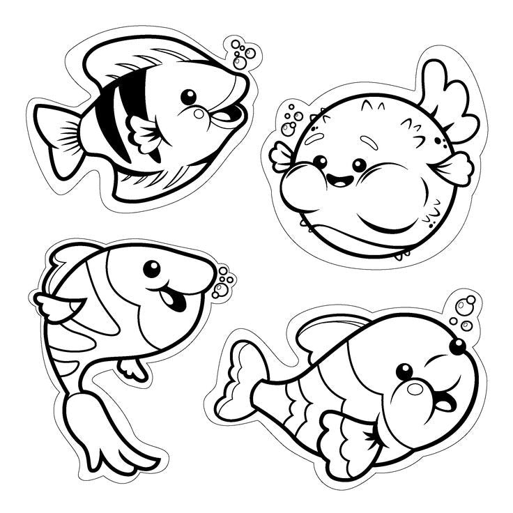 Sellos de Goma Cling Peces / Cute Fish Descontinuado Inkadinkado