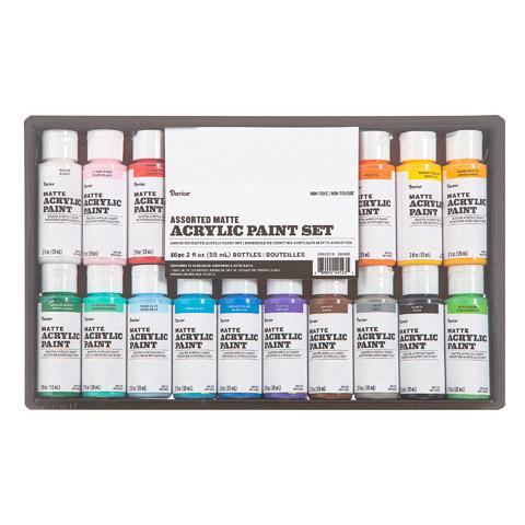 Acrylic Paint Set Matte / Set de 16 Colores de Pintura Acrílica Descontinuado Darice