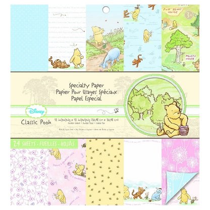 Disney Specialty Paper Pad Classic Pooh / 24 Hojas de Papel 12 x 12 Descontinuado Ek Success