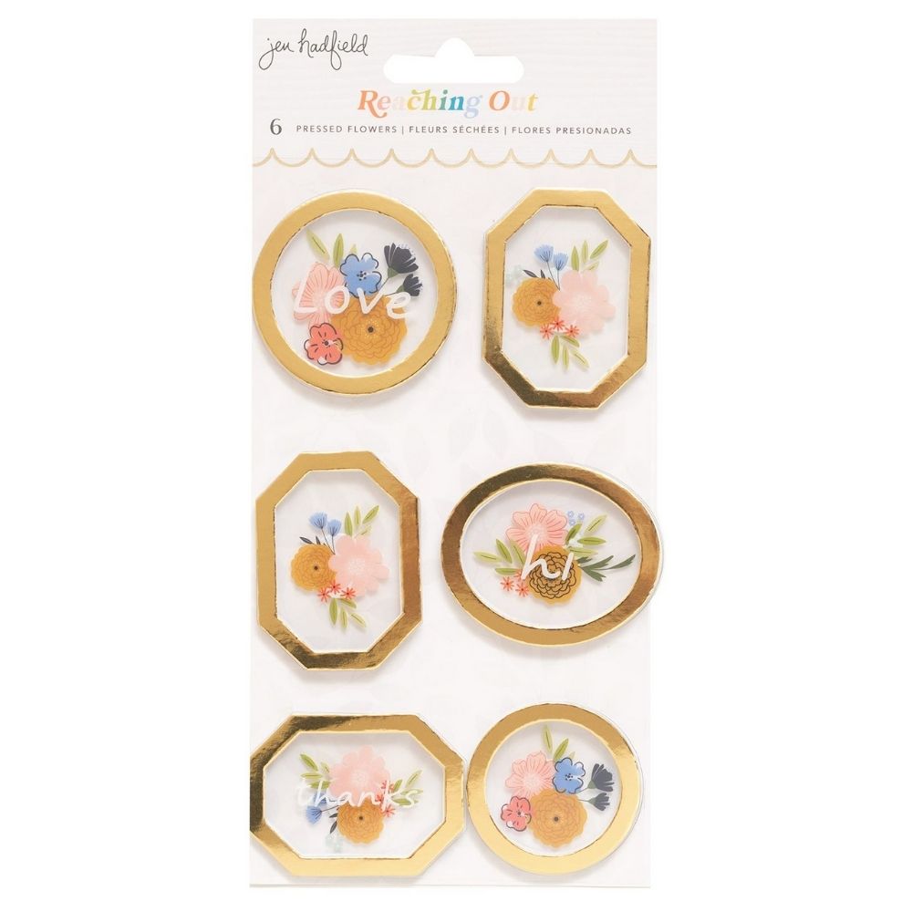 Reaching Out Pressed Flowers Stickers / Estampas Flores 3D Stickers American Crafts