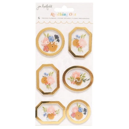 Reaching Out Pressed Flowers Stickers / Estampas Flores 3D Stickers American Crafts