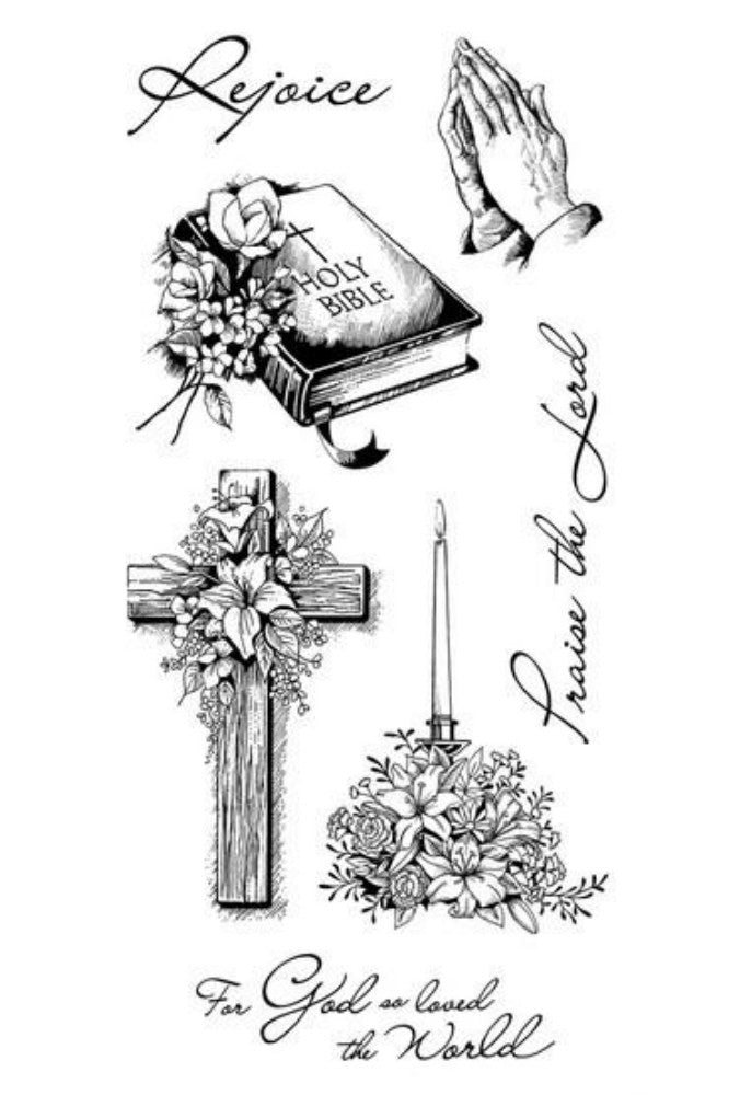 Sellos de polímero Religion / Spiritual Sketches 99548 Descontinuado Inkadinkado