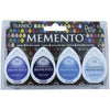 Memento Dew Drop Ink Pads Ocean / Paquete de 4 Tintas Memento Azules