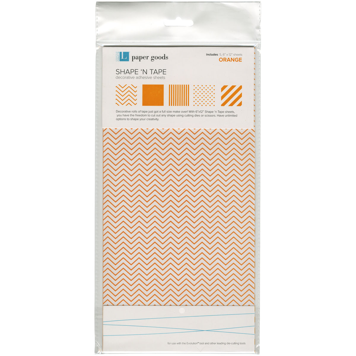 Shape'n Tape Decorative Adhesive Sheets Orange / Hojas Decorativas Autoadhesivas Naranja