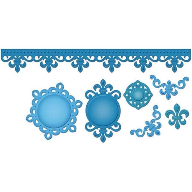Shapeabilities Dies Fleur De Lis Doily Accents / Suaje y Realce Flor de Lis y Accesorios Descontinuado Spellbinders