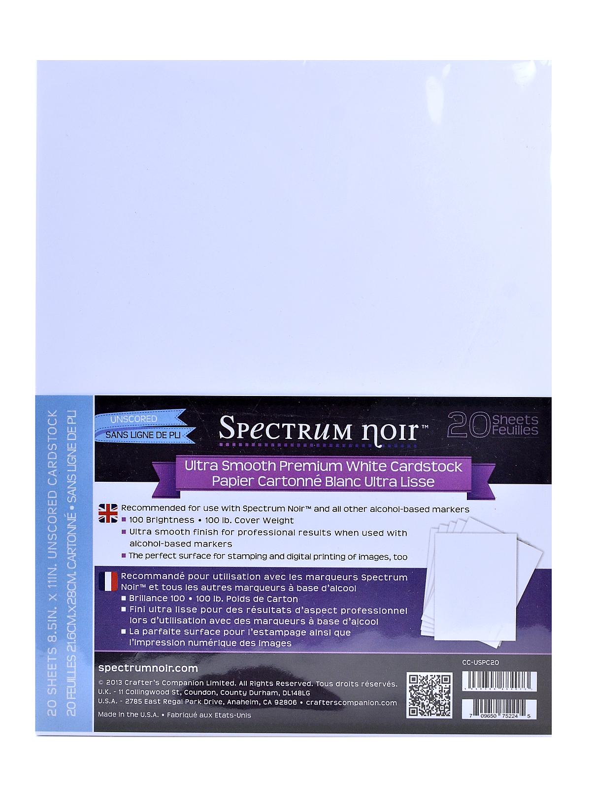 Ultra Smooth Premium White Cardstock / Papel Ideal para Spectrum Noir