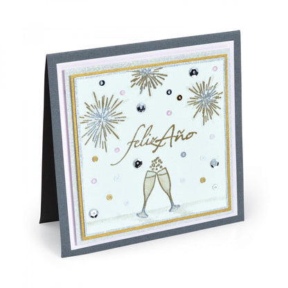 Clear Stamps Frases Festivas / Sellos Acrílicos Frases Festivas en Español Descontinuado Sizzix