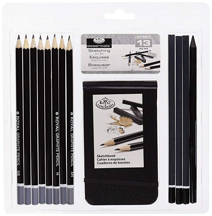 Sketching Pencil W/Sketchbook 13pc / Kit de dibujo 13 piezas