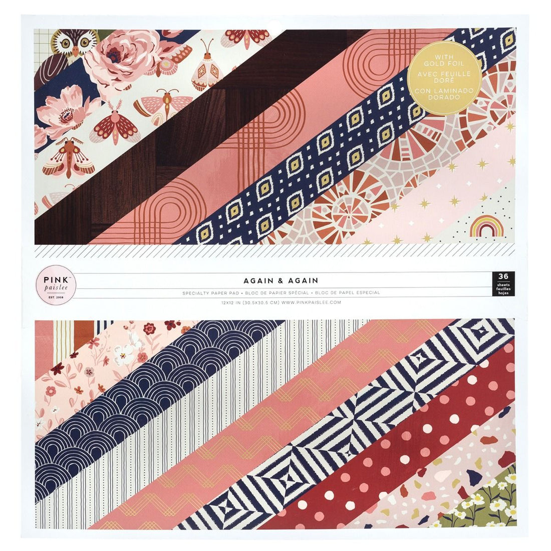 Again and Again Paper Pad / Block de Papel Decorado Descontinuado American Crafts