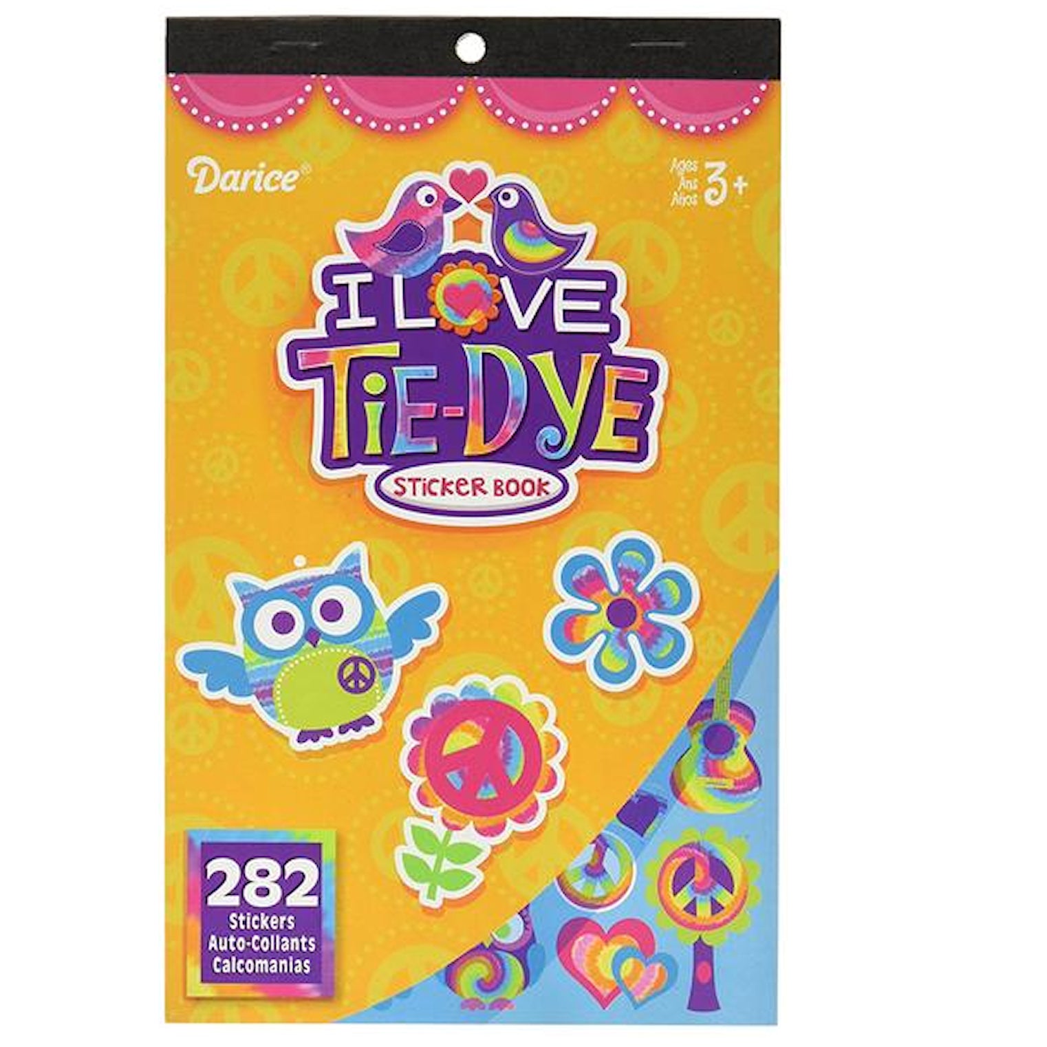 Sticker Book for Kids I Love Tie-Dye / Libro con 282 Estampas Amor y Paz