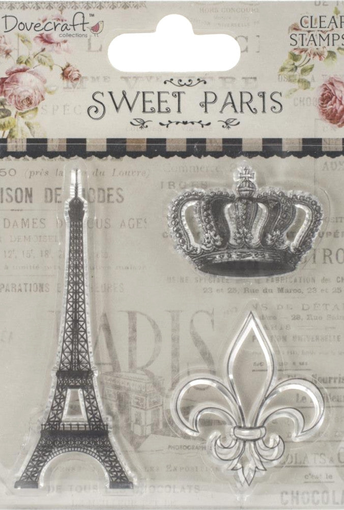Sellos de Polímero / Sweet Paris, Eiffel Tower Clear Stamps Descontinuado Dovecraft