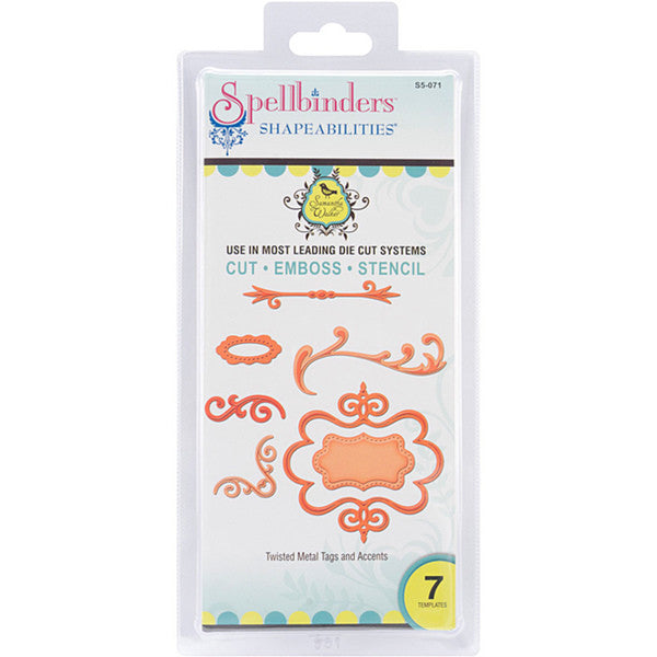 Suaje de Corte de Borde y Etiqueta / Twisted Metal Tags and Accents Dados de Corte / Suajes / Troqueles Spellbinders