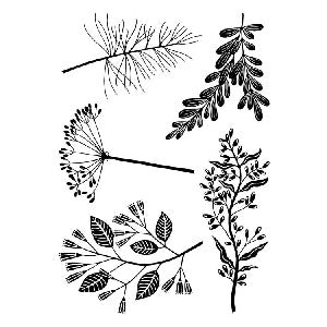 Woodland Sprigs Stamps / Sellos de Ramitas de Bosque Descontinuado Woodware Craft Collection