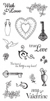 Sellos de Goma Cling Amor Verdadero / True Love 03-013406 Descontinuado Fiskars