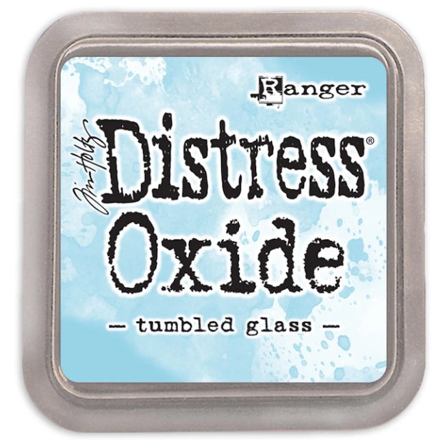 Tim Holtz Distress Oxide Tumbled Glass / Cojin de Tinta Efecto Vidrio Azulado