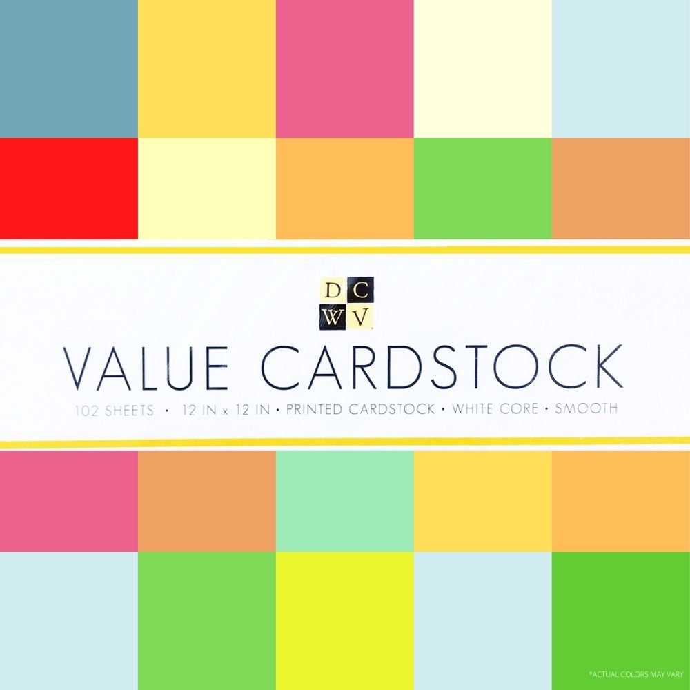 Value Cardstock 12 x 12"  / 102 Hojas de Cartulina de Colores