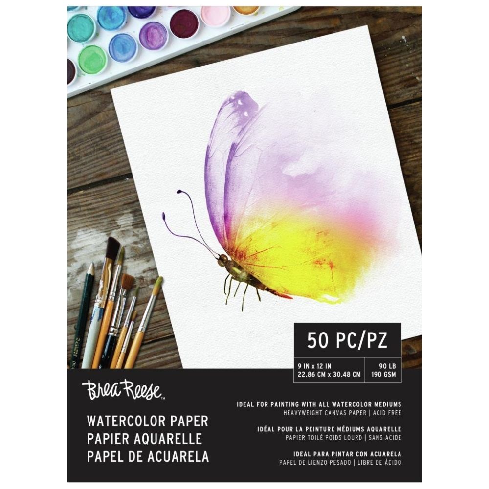 Watercolor Paper Pad 9 x 12&quot; / Block Papel Acuarela Papel para Arte Brea Reese