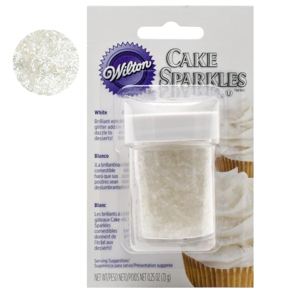 White Cake Sparkles / Hojuelas Blancas Brillantes para Pastel